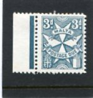 MALTA - 1953  POSTAGE DUE  3d. BLUE   MINT NH - Malte