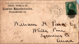 US Cover 2c Finley Lumber Manufacturers Williamsport Pa - Lettres & Documents