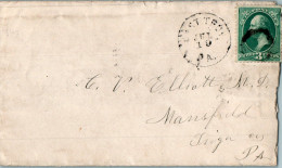 US Cover 3c  For Mansfield Tioga Penn - Lettres & Documents