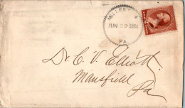 US Cover 2c 1884 Millerton For Mansfield Tioga Penn - Cartas & Documentos