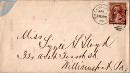 US Cover 2c Philadelphia For Williamsport Pa - Storia Postale