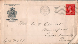 US Cover 2c New York Hotel Navarre For Mansfield Tioga Penn - Cartas & Documentos