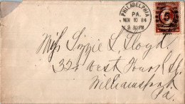 US Cover 2c 1884 Philadelphia For Williamsport Pa - Covers & Documents