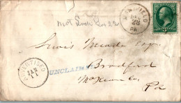 US Cover 3c Mansfield Pa To Bradford Pa - Lettres & Documents