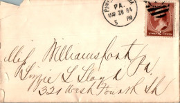 US Cover 2c 1884 Philadelphia For Williamsport Pa - Lettres & Documents