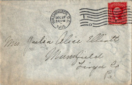 US Cover 2c 1905 Washington  For Mansfield Tioga Penn - Brieven En Documenten