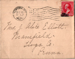 US Cover 2c 1897 New York  For Mansfield Tioga Penn - Covers & Documents