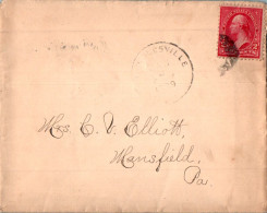 US Cover 2c For Mansfield Tioga Penn - Lettres & Documents