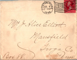US Cover 2c 1896  For Mansfield Tioga Penn - Lettres & Documents