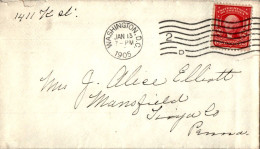 US Cover 2c Washington DC 1905  For Mansfield Tioga Penn - Covers & Documents