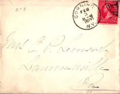 US Cover 2c Corning 1893 For Laurenceville Penn - Covers & Documents