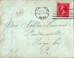 US Cover 2c 1894 Trenton NJ For Laurenceville Tioga Penn - Brieven En Documenten