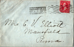 US Cover Binghamton NY 1897  For Mansfield Tioga Penn - Lettres & Documents