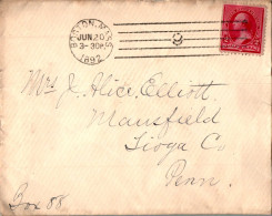 US Cover 2c Boston 1892 Mass For Mansfield  Mass Arlintgon  - Briefe U. Dokumente