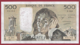 500 Francs "Pascal"- Du 02/02/1989.D--Alph H.289- 2 TROU D EPINGLES--SUP  -- (975) - 500 F 1968-1993 ''Pascal''