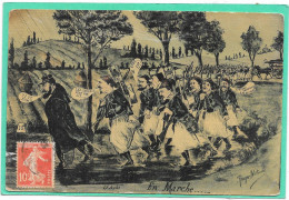 GUERRE 14/18 - En  Marche - Zouaves - Illustration - Weltkrieg 1914-18
