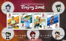 Olympische Spelen 2008 , Lesotho - Blok Postfris - Verano 2008: Pékin