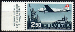 Schweiz 1947 - Mi.Nr. 479 - Postfrisch MNH - Flugzeuge Airplanes - Vliegtuigen