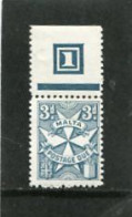 MALTA - 1953  POSTAGE DUE  3d. BLUE   MINT NH - Malte