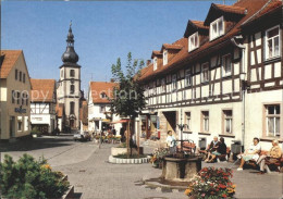 72227675 Gersfeld Rhoen Marktplatz Brunnen Kirche Kneipp Luftkurort Gersfeld - Sonstige & Ohne Zuordnung