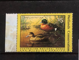 AUSTRALIA 1990 Chestnut Teal Birds Wetlands Conservation Duck Stamp MNH - Other & Unclassified