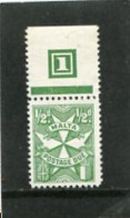 MALTA - 1953  POSTAGE DUE  1/2d  MINT NH - Malte