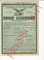 Publicité 1911 Union Girondine Bordeaux Vins De Haut-Vignon Vin Latour-Sieujean Pontet-Canet Château Lafon-Rochet Yquem - Publicités