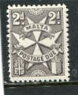 MALTA - 1967  POSTAGE DUE  2d  GREY  MINT NH - Malte