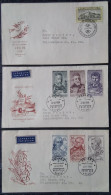 CZECHOSLOVAKIA 1959 FDC Collection X9 - Zvolen Stamp Expo, Slovak Uprising, Russian Moon Rocket, Tatra Park, China - FDC