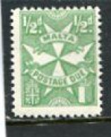 MALTA - 1967  POSTAGE DUE  1/2d  GREEN  MINT NH - Malta