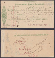 Inde British India 1914 The Allahabad Bank Deposit Receipt - 1911-35 King George V