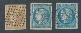 CA-122: FRANCE:  N°3A-45C-46B Obl 2ème Choix - 1870 Ausgabe Bordeaux