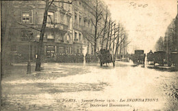 PARIS LES INONDATIONS BOULEVARD HAUSSMANN - Paris Flood, 1910