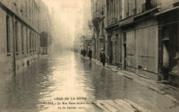 PARIS CRUE DE LA SEINE LA RUE SAINT ANDRE DES ARTS - Überschwemmung 1910