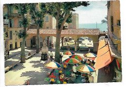 D 06 Cp MENTON La Place Aux Herbes Terrasse Animee Non Ecrite N0174 - Menton