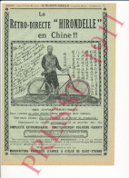 Publicité Ancienne 1911 Rétro-Directe Hirondelle Chine Bicyclette Vélo Ancien Cycliste Chinois Pékin écriture Traduction - Werbung