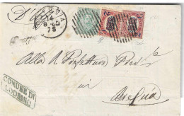 Bellissima Affrancatura Mista Su Lettera Del 1880  - Sassone Regno N. 35+36+37 - Poststempel