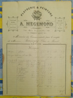 FACTURE PLATERIE PEINTURE A . MEGEMOND FIRMINY 1902 - Ambachten