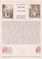 1978 FRANCE Document De La Poste Voltaire Et Rousseau N° 1990 - Postdokumente