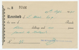 Kwitantie Neth. Redd Cross Society 1945 - Food Parcel - Sin Clasificación