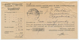 Appelscha 1947 - Kwitantie Stichting Radio Nederland  - Sin Clasificación