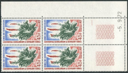 TAAF - N°48 - 45F CHOU DE KERGUELEN - BLOC DE 4  - COIN DATE 5.9.72 - Unused Stamps