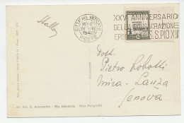 Postcard / Postmark Italy 1942 Pope Pius XII - Consecration Anniversary - Other & Unclassified