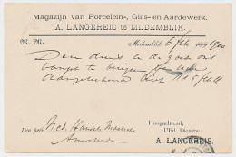 Firma Briefkaart Medemblik 1900 - Porcelein - Glas - Aardewerk - Non Classés