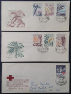 CZECHOSLOVAKIA 1961-62 FDC Collection X9 - Agriculture Produce, Red Cross, Butterflies And Moths, Moscow Trade, Sports - FDC