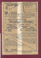 170524 - TICKET ALLER BRUXELLES MIDI CHEMIN DE FER à TOULOUSE 1936 - Train 480.20 Fr 3 Classe 13A 00060 - Europa