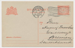 Briefkaart G. 193 Z-1 Amsterdam - Bremen Duitsland 1922 - Postwaardestukken