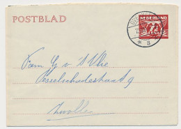 Postblad G. 23 B Overveen - Zwolle 1944 - Postwaardestukken