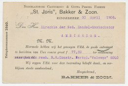 Firma Briefkaart Ridderkerk 1906 - Caoutchoucfabriek - Ohne Zuordnung