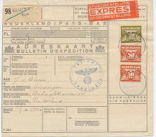 Em. Duif Expresse Pakketkaart Maastricht - Duitsland 1943 - Sin Clasificación